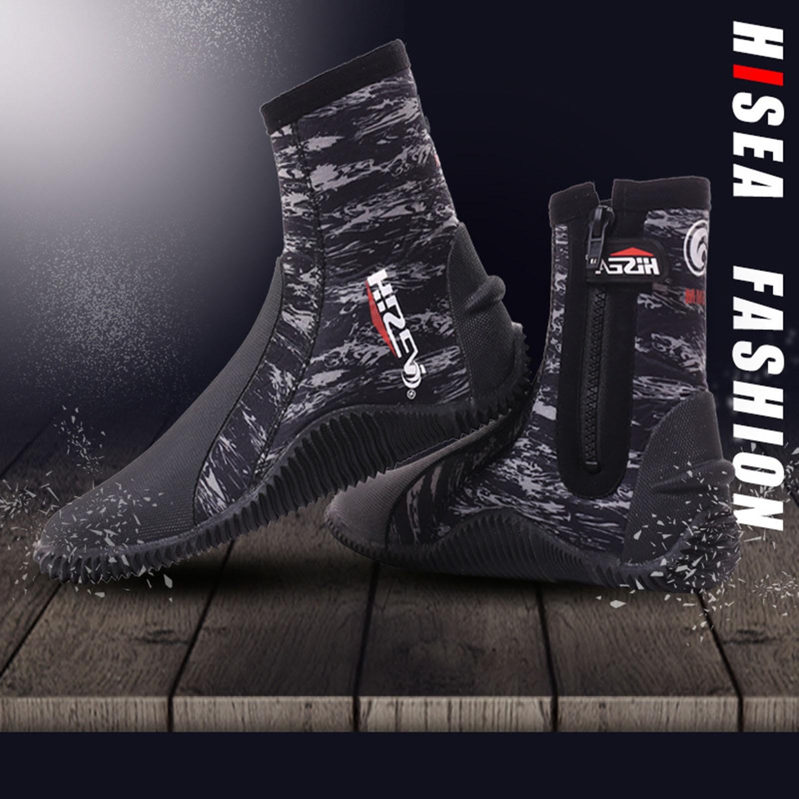 Neopren Tauchschuhe, Unisex, Wasserschuhe mit Rutschfester | Gummisohle, 5 mm dick, bequem und ideal für langes Training.