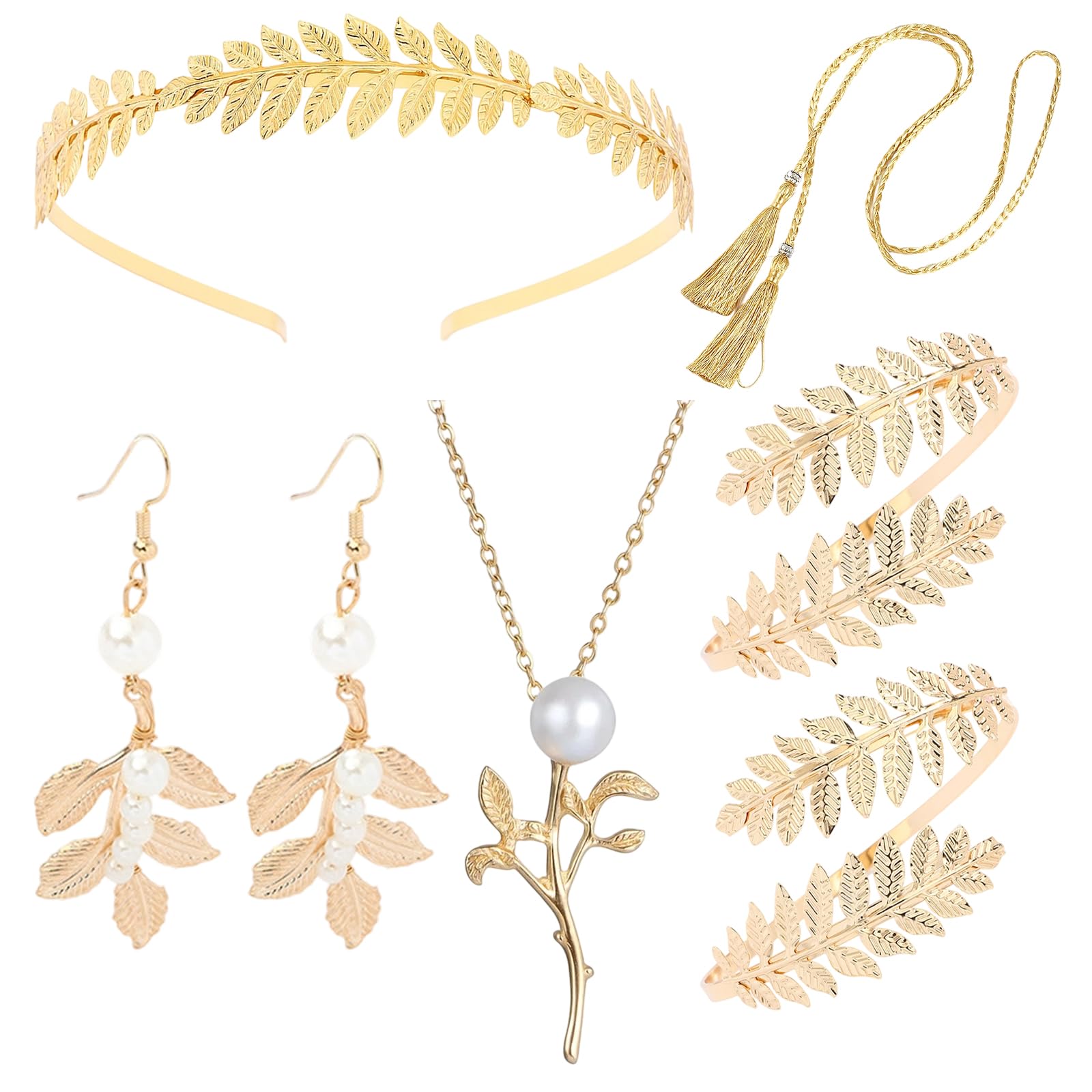 CBRPVT 7 Pcs Greek Goddess Accessories,Greek Goddess Costume Women,Greek Goddess Costume accessories,Suitable for Makeup Parties,Halloween Role-Playing and Themed Events