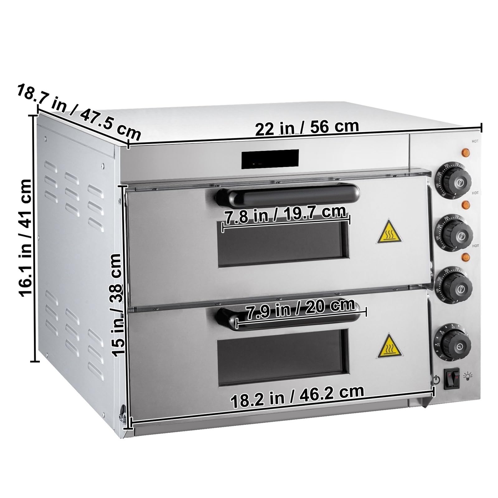 Forno for pizza commerciale 14quot; Pizzaiolo multiuso a doppio strato 1950/3000 W for la cottura domestica del ristorante(1950W)