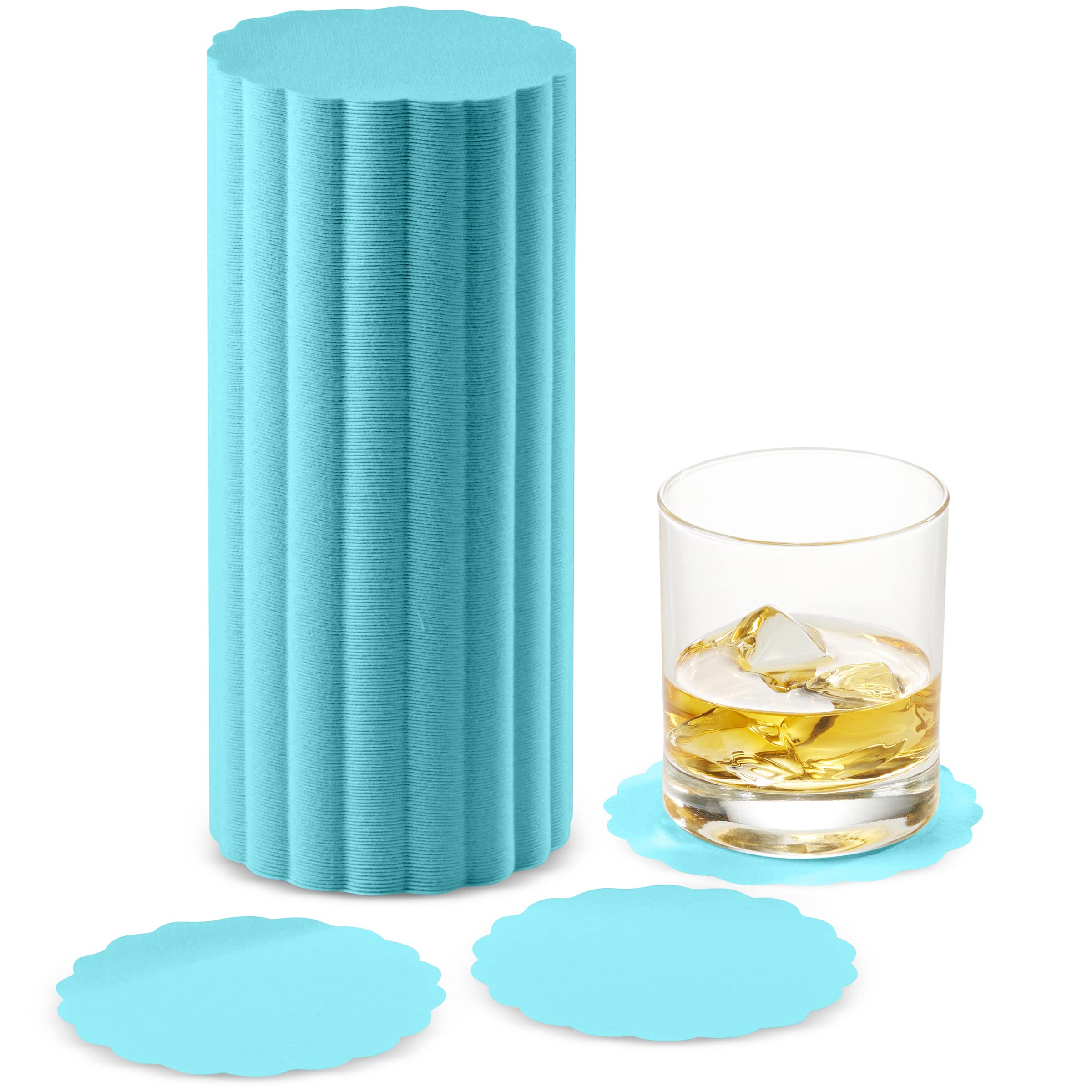Posavasos desechables con tacto de lino para bebidas, posavasos redondos de papel de 3.5 pulgadas para bar, cóctel, bebidas, vino o evento, paquete de 500 unidades a granel