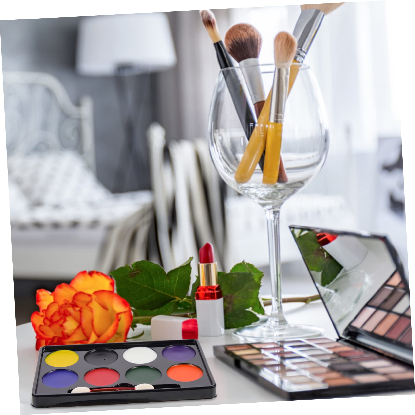 NUOBESTY 5 Set Dipinto Per Kit Per La Pittura Del Viso Strumento Per Il Trucco Del Festival Facepaint Vernice Per Il Corpo Del Viso Vernice Per Trucco Lavabile Colorful 4 Pezzi * 5