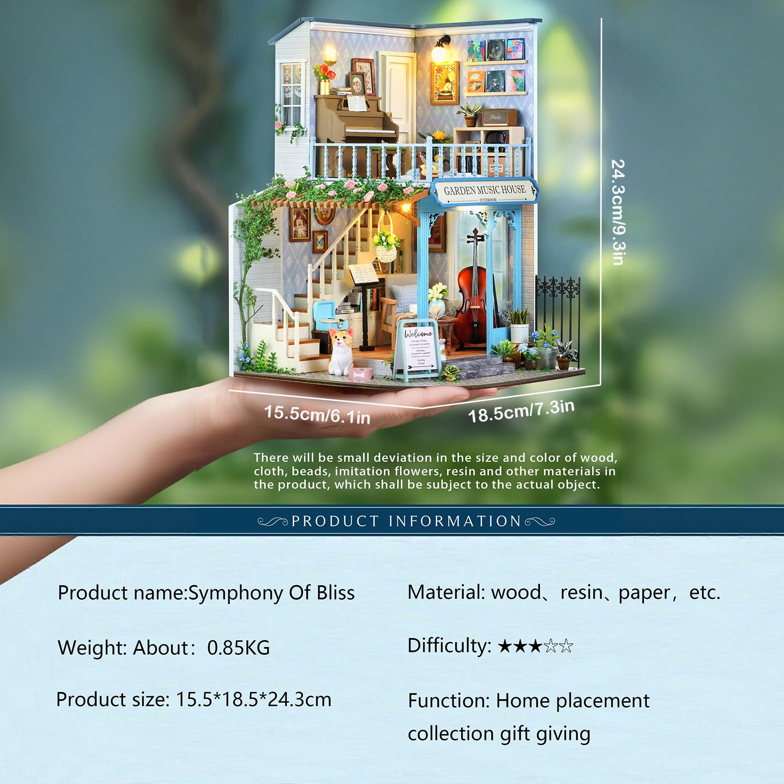 CUTEROOM Miniature House Kits For Adults,Mini Dollhouse Wooden Furniture Kit - Image 2