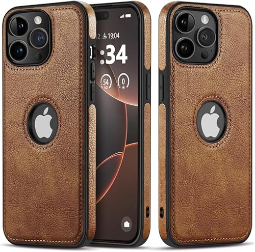 Funda de cuero vegano para iPhone 12 Pro Max lujo elegante vintage delgado teléfono cubierta 5G (2020) 6.7" (marrón) Funda de cuero vegano para iPhone 12 Pro Max lujo elegante vintage delgado teléfono cubierta 5G (2020) 6.7" (marrón)