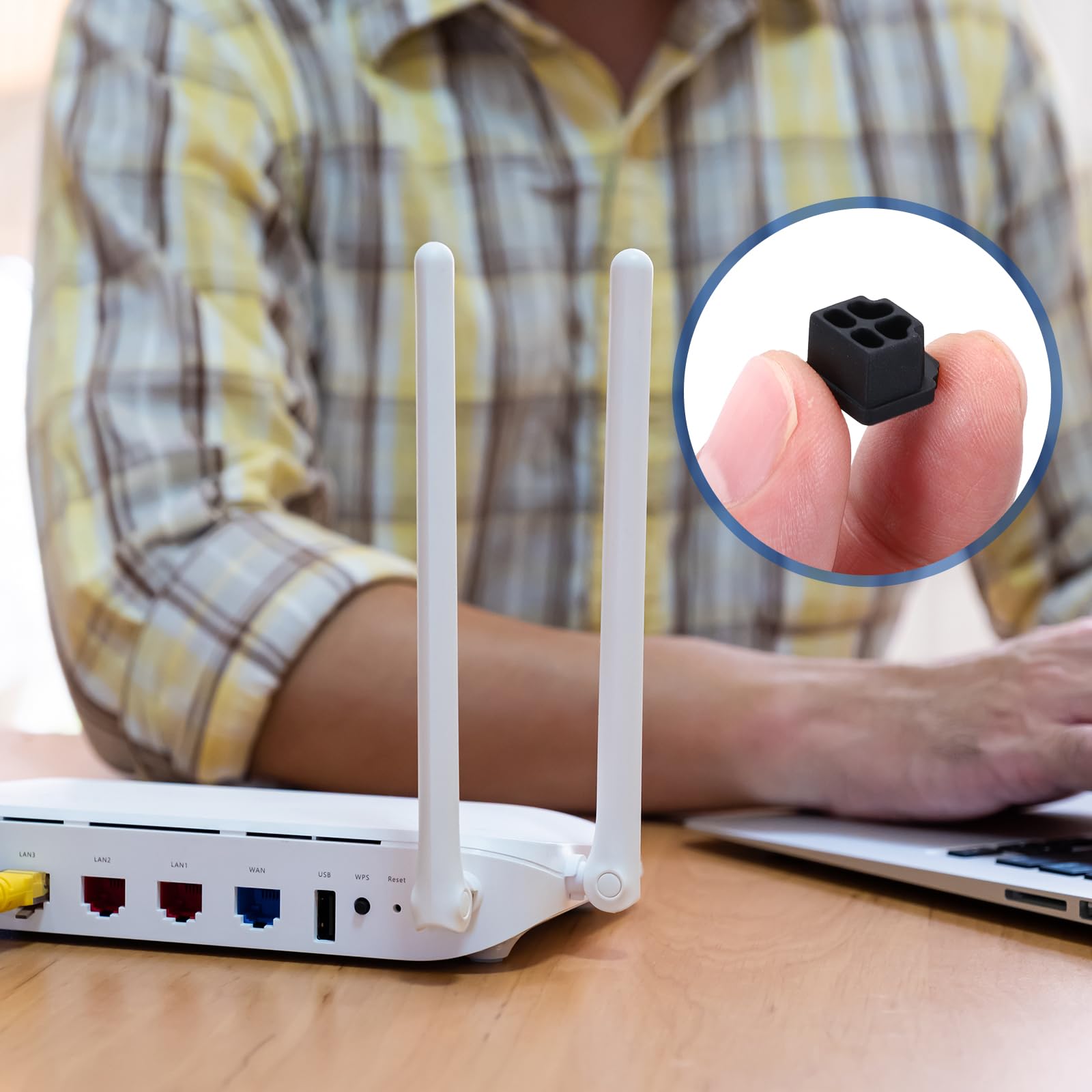 50 Tappi Antipolvere LC In Silicone Per Fibra Ottica – Proteggi Porte Di Switch, Router E Schede Di Rete, Neri