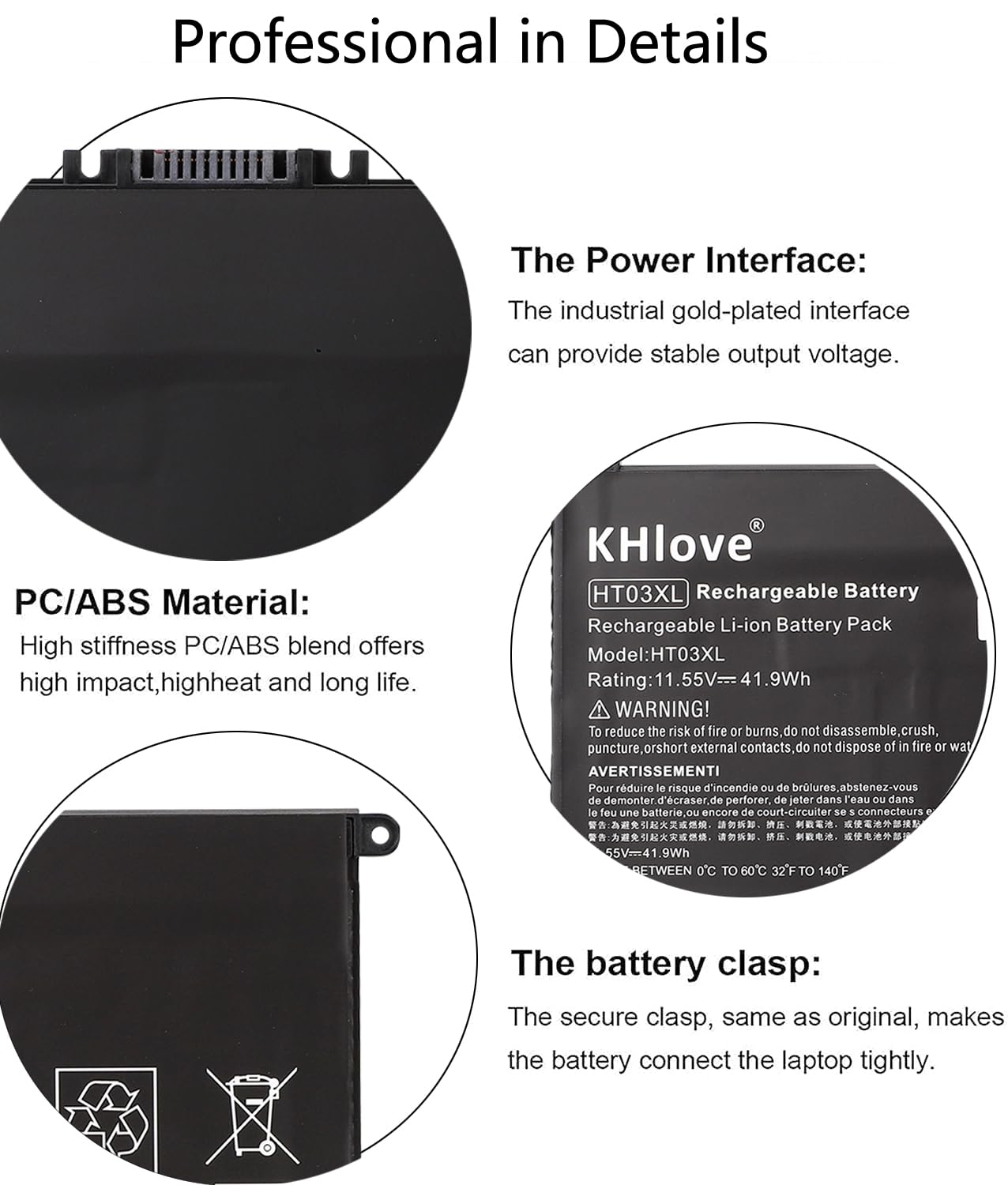 HT03XL L11119-855 Laptop Batteria per HP Pavilion 14-CD 14-CE 14-CF 14-CK 14-cm 14Q-CS 14Q-CY 14S-CF 14S-CR 15-CS 15-DA 15-DB 15-DW 15G-DR 17-by 17-CA L11421-542 L11421-2C2 HSTNN-LB8M DB8R