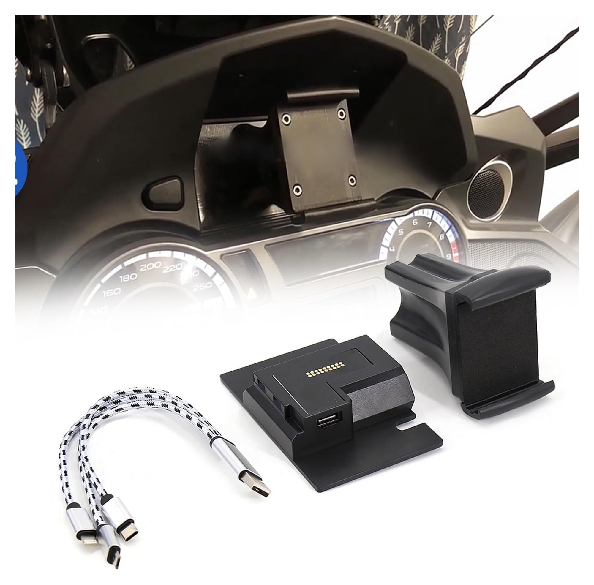 Uchwyt na telefon motocyklowy Do akcesoriów motocyklowych B&WM K1600GTL 2011-2020 Uchwyt na telefon GPS, nawigacja, ładowarka USB, stojak montażowy