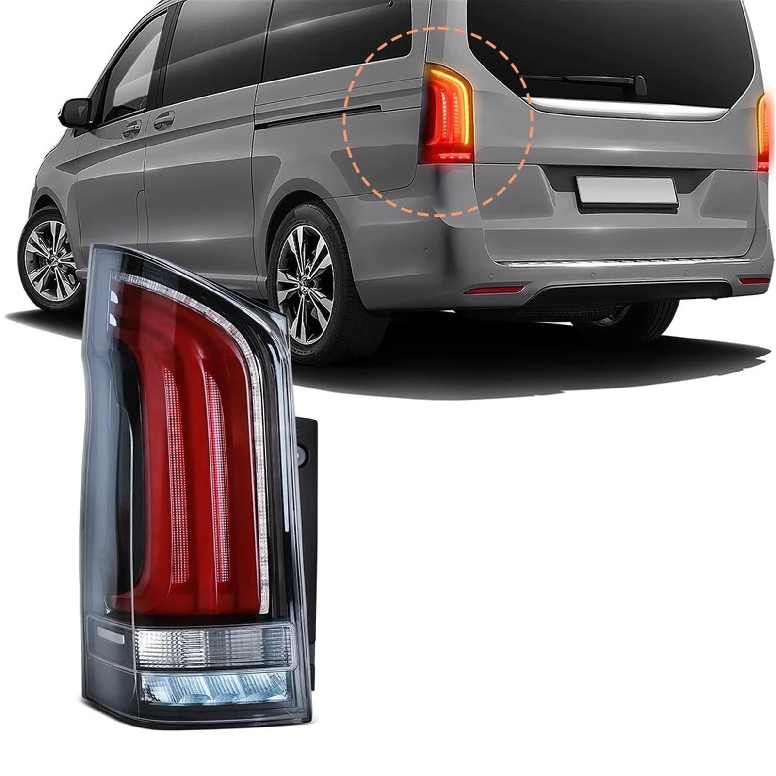 Luz Trasera Para Mercedes Para Benz Para Vito Clase V V220D V250 V260 V300 W447 2016-2023 Luz Trasera Luz Giro Luz Freno Antiniebla Trasera Faros Traseros(Izquierda)