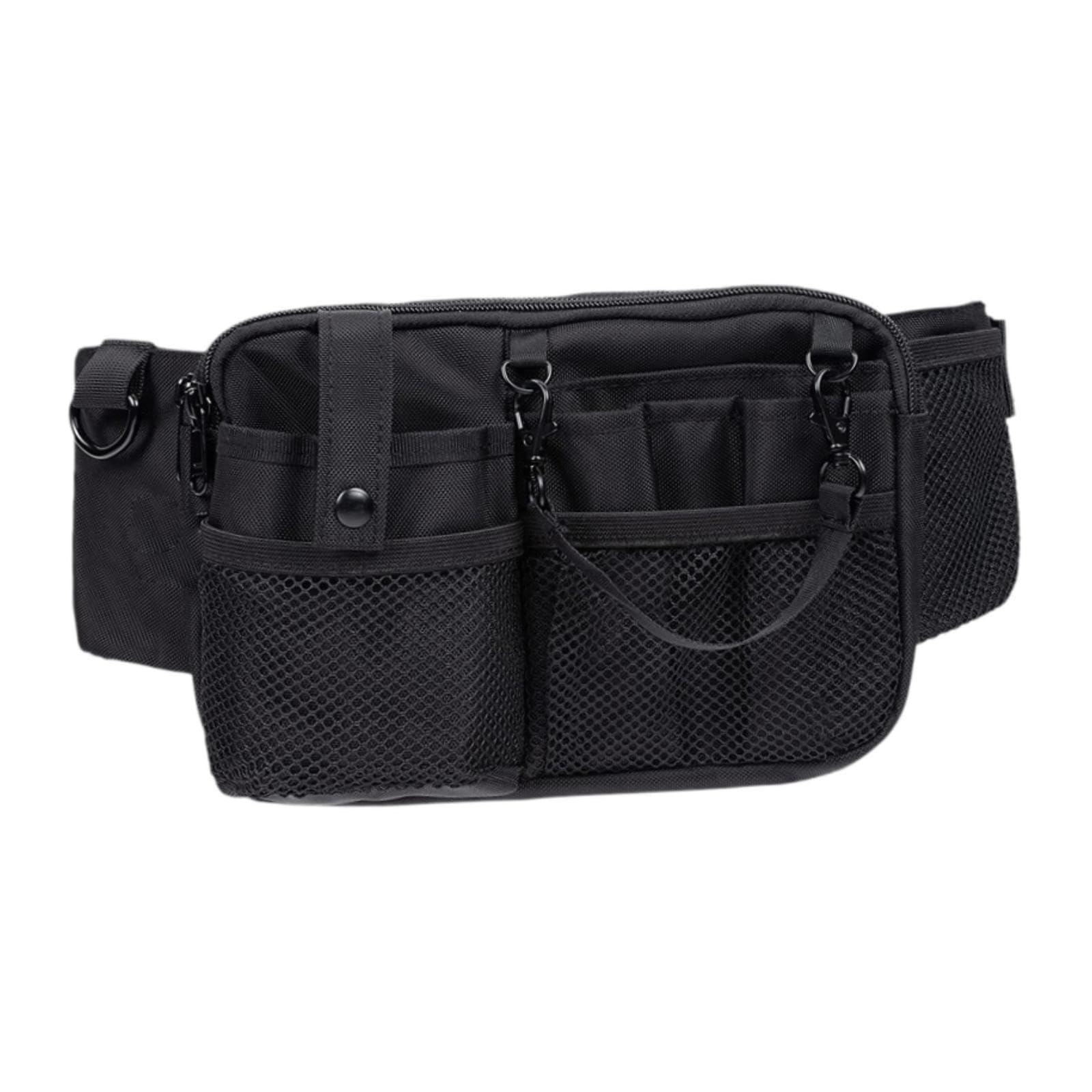 ZELPHORA Nurse Waist Bag with Pockets Nursing Belt Bag for Caregivers Students Doctor Black-image-49