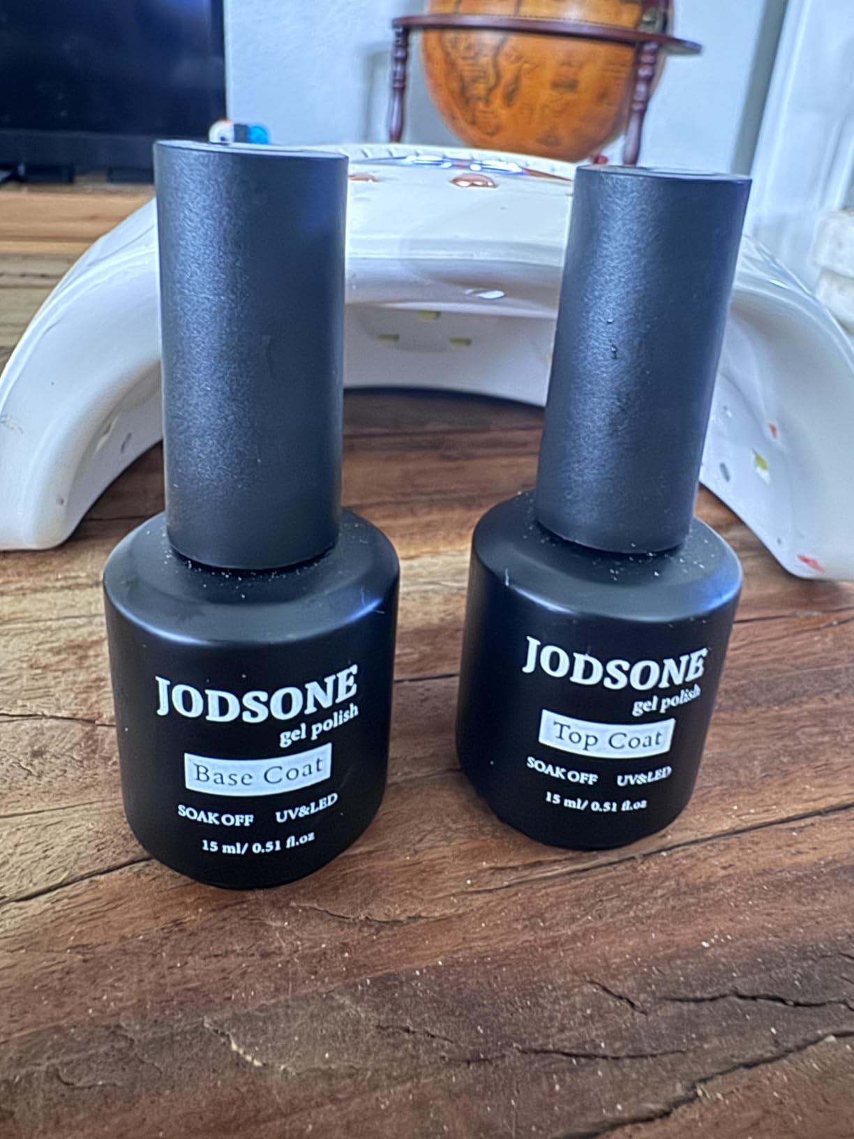 JODSONE 2 Bottles of Top Coat Base Coat Set No Wipe Foundation Combination Bright Surface At Home DIY Nail Salon Girl Gift