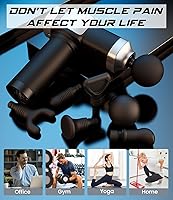 Vista 5 de Pistola de masaje de tejido profundo, masajeador muscular eléctrico de percusión portátil para aliviar el dolor, masajeadores de mano con 30