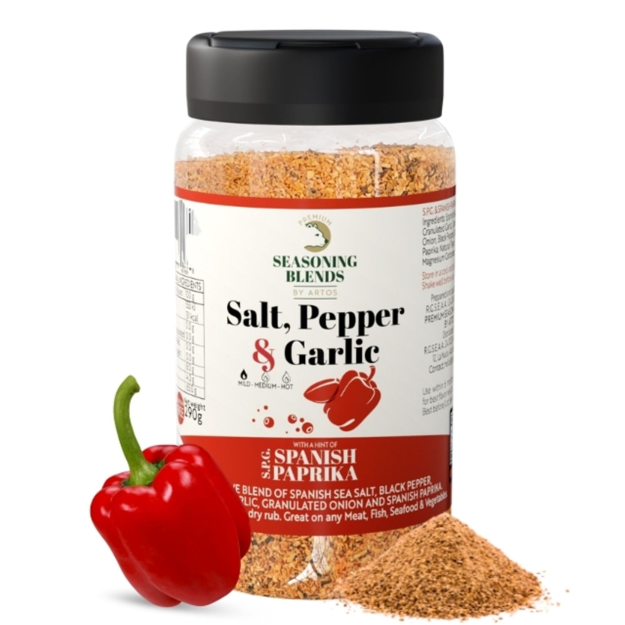Premium Seasoning | Sazonador Sal Pimienta Ajo y Limón, 100% Natural sin ingredientes artificiales, Lemon Pepper with Spices, Especias para Cocinar Hamburguesa Costillas Pollo Pescado y otros, 280g - 2