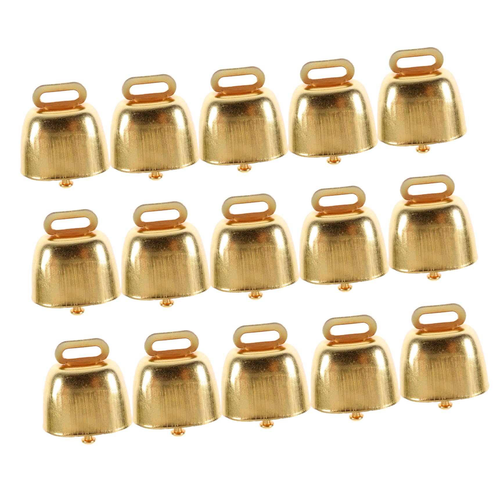 STOBAZA 15pcs Metal Cow Bells Farm Animal Bells Loud Crisp Spread Cattle Ornament Jingle for Pet Christmas Garland