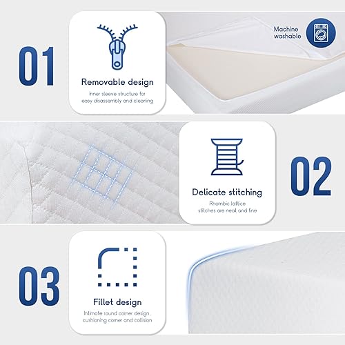 Miniatura 155 de PayLessHere - Colchón de espuma viscoelástica con gel, 6 pulgadas, tamaño queen, con certificación CertiPUR-US, sin fibra de vidrio, cama en una