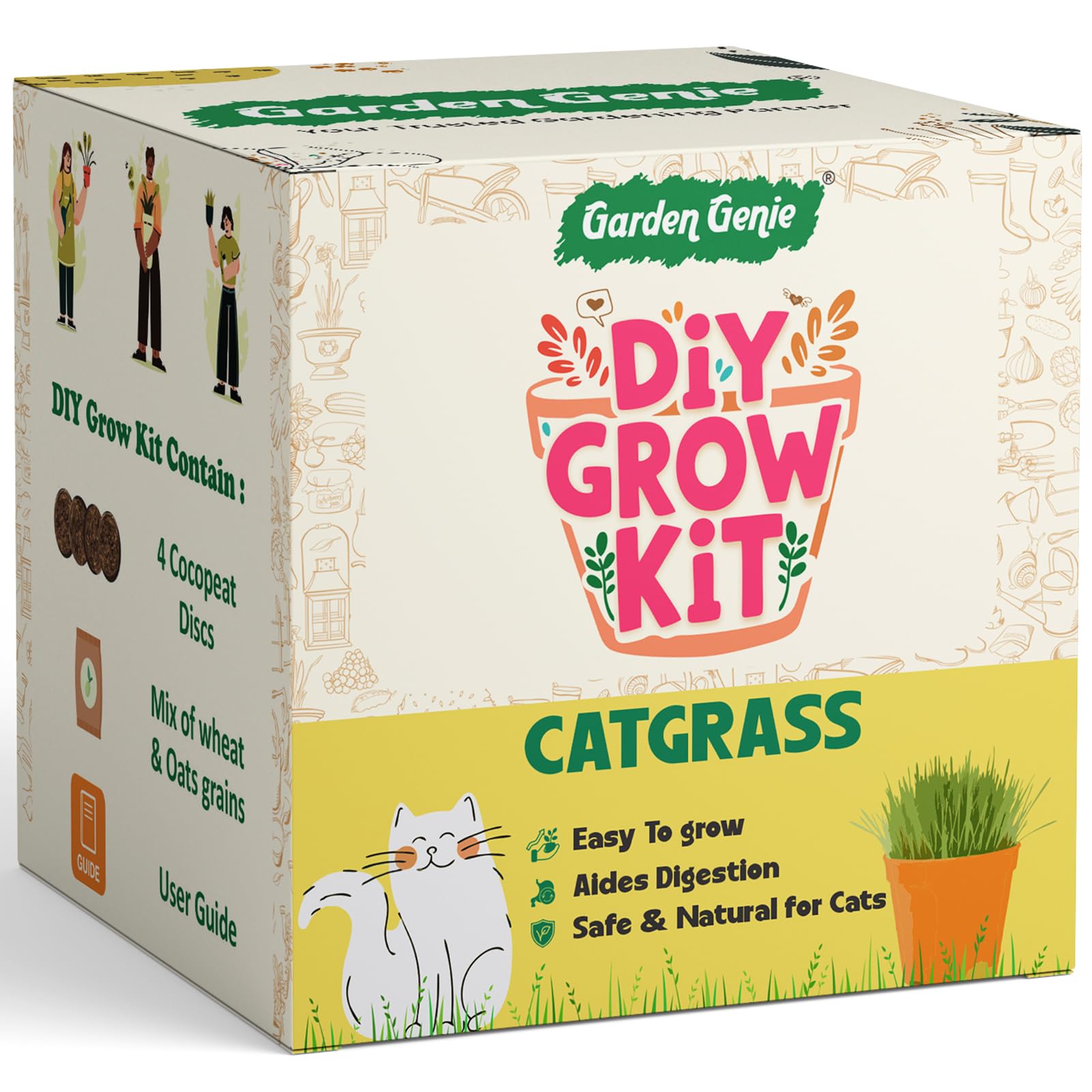 Garden Genie Cat Grass Seeds DIY Growing Kit for Pets, Set of 1