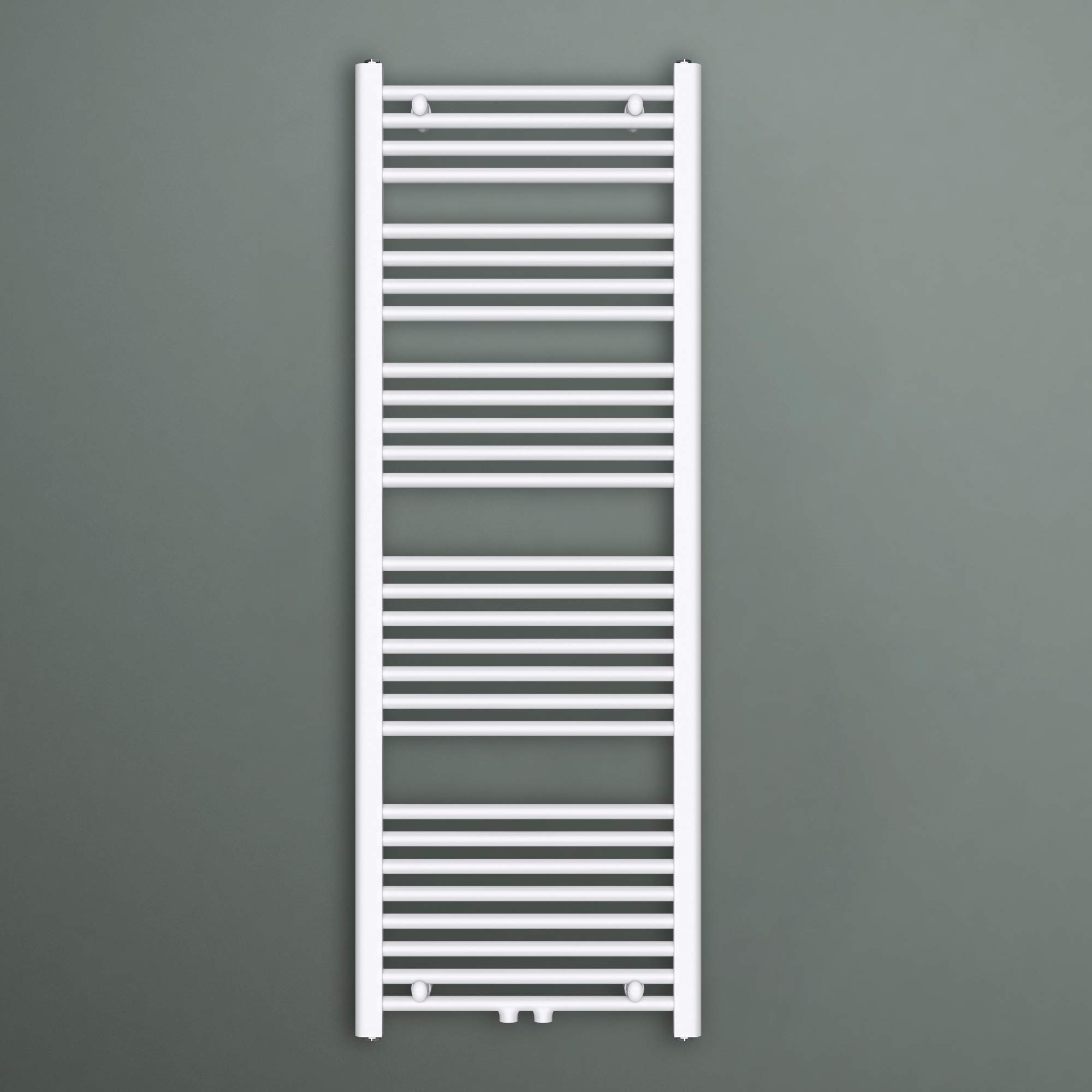 Mai & Mai Radiador de Baño Toallero Eléctrico Bajo Consumo 50x140cm Calentador en Blanco Secatoallas Horizontal Fabricado en Acero | Radiador de toallas para baño, conexión lateral y conexión central, secador de toallas, radiador tubular