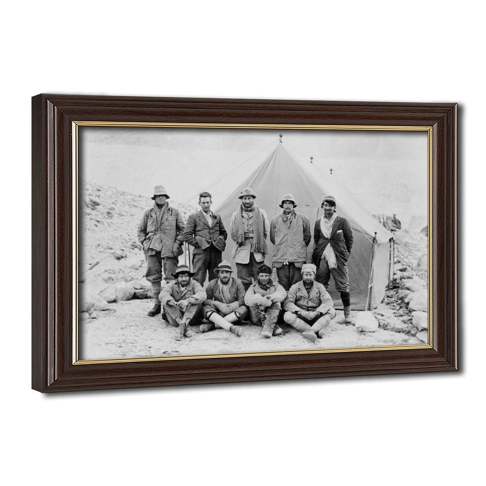 WCYB Mountaineers of Ill-fated 1924 Everest Expedition Posters Prints Canvas Deco Paintings Wall Art Hangable Frame 20" L X 30" W