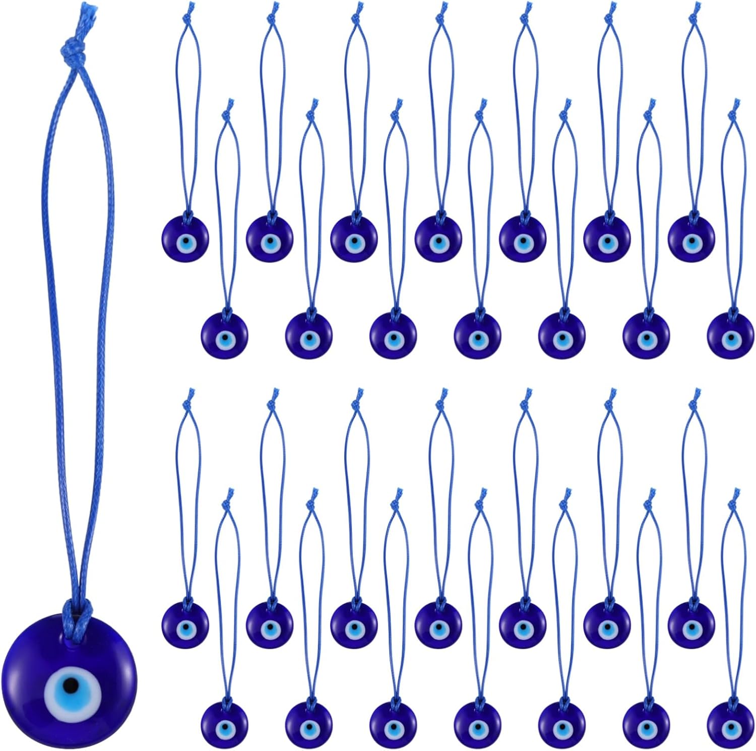 50 PCS Turkish Blue Evil Eye Pendants, Evil Eye Glass Beads Hanging Decor Car Mirror Hanging Accessories, Evil Eye Wall Decor for Home Decorative Hanging Ornaments - Image 2