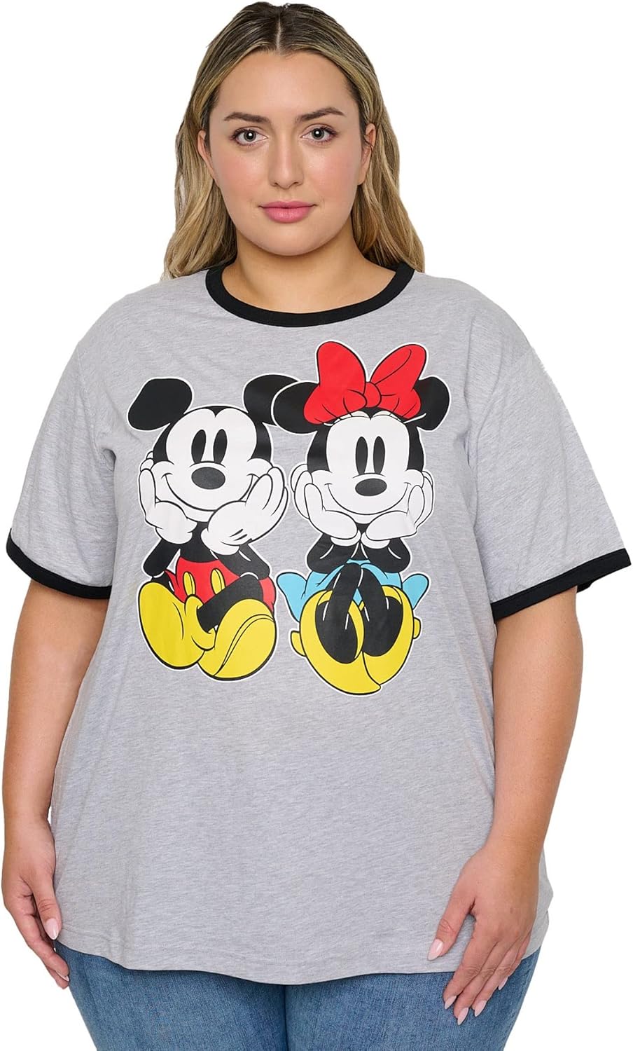 Disney Womens Plus Size T-Shirt Minnie Mouse Mickey Daisy Print