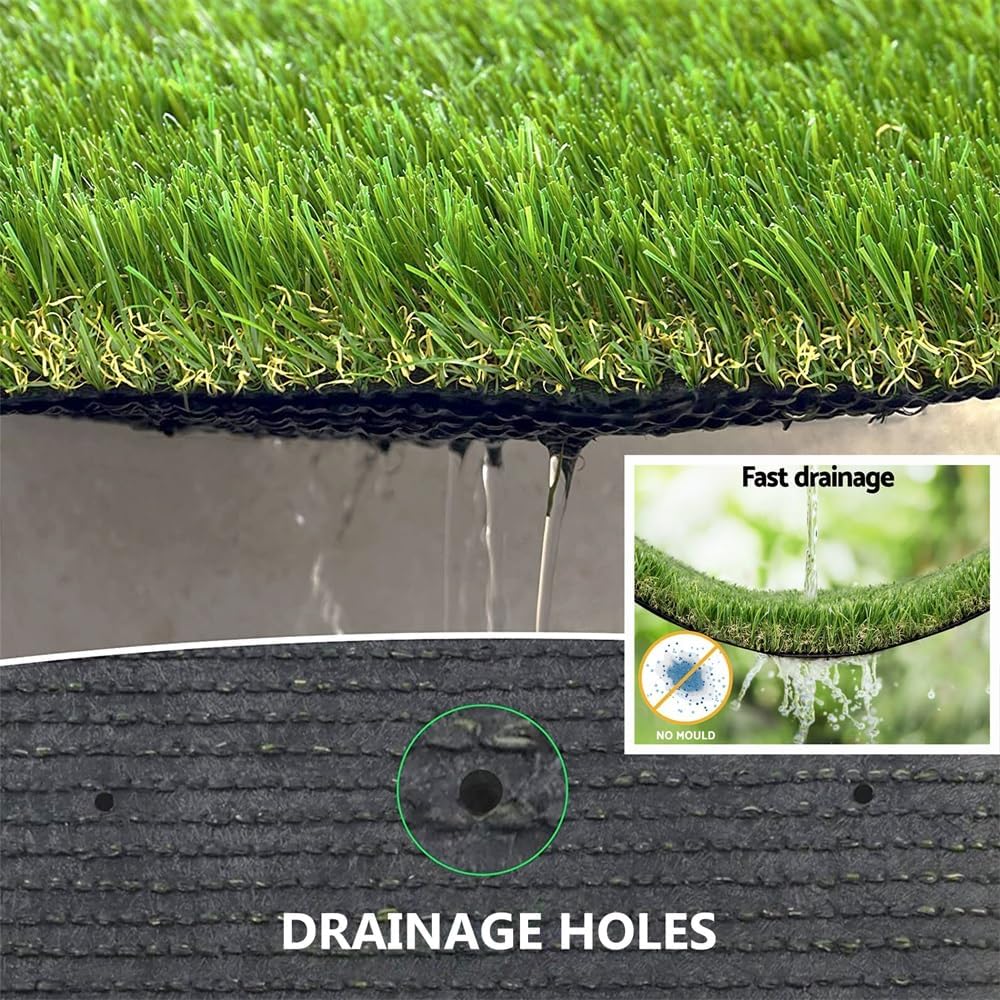 Artificial Grass Turf Rug 15FTx98FT, 1.38” Thick Realistic Fake Grass Mat,Indoor Outdoor Synthetic Lawn with Drainage Holes, Astro Turf for Balcony,Backyard,Garden,Patio,Gate,Pool Deck