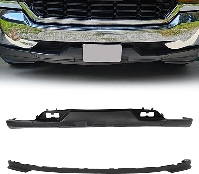 Front Bumper Lower Valance W/Tow Hooks Holes and Air Dam Deflector Compatible with 2016-2019 Chevrolet Chevy Silverado 1500 LD Replacement for 84029773 23496677