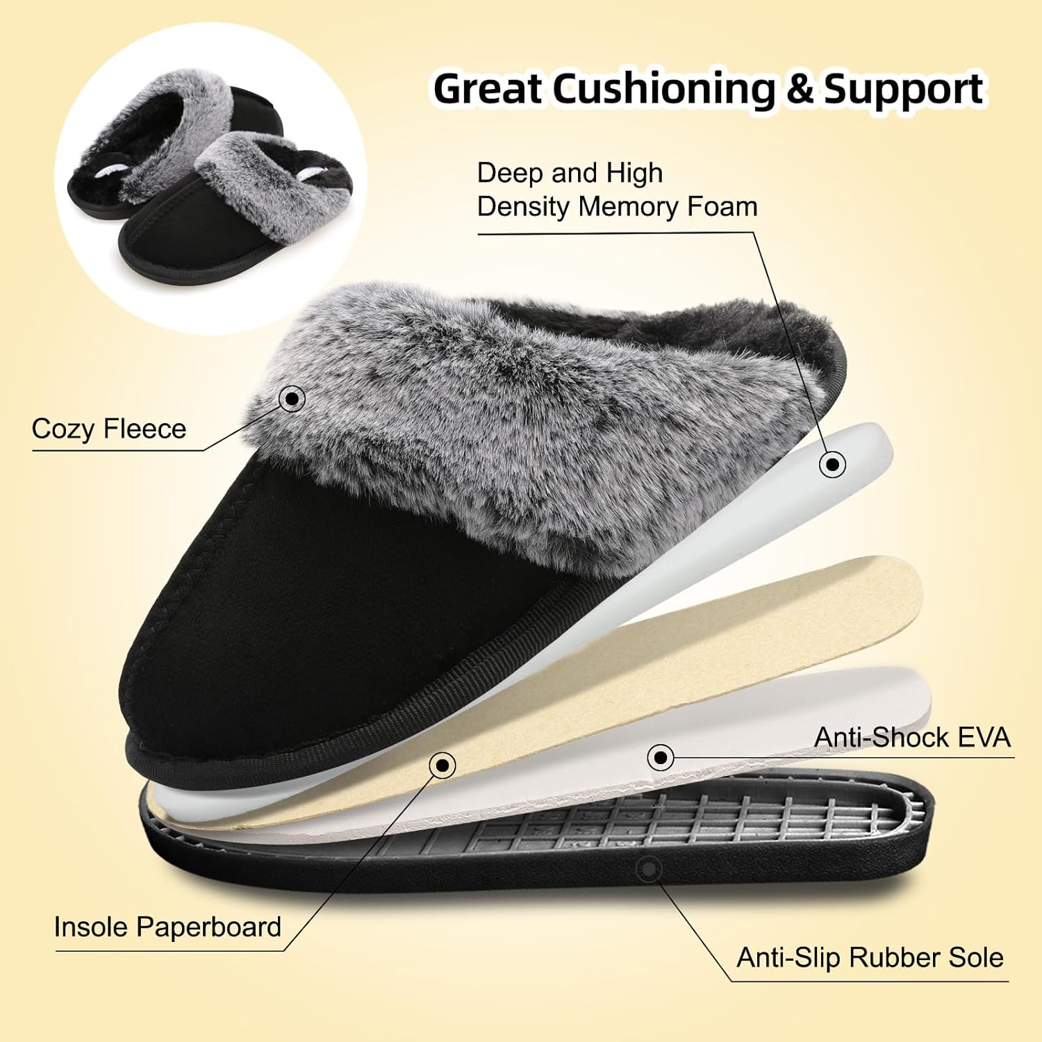 Besroad Kids Slippers Girls Boys Fuzzy House Slippers Warm Memory Foam House Shoes Soft Plush Bedroom Slippers Slides Indoor Outdoor - Image 6