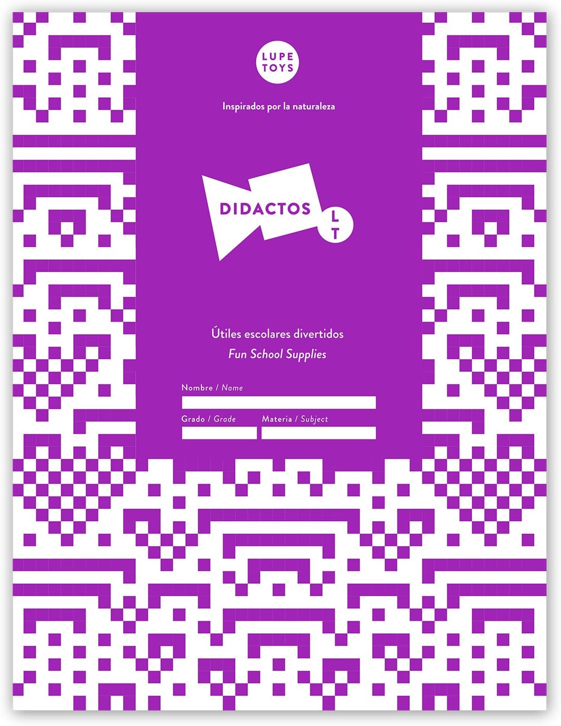 Didactos, Fun School Supplies: Graph Paper Notebook and Amazing Pattern Generating Game. 5mm Squares (Purple)