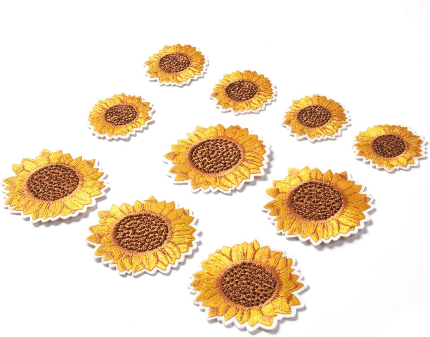 Sunflower Embroidery Patches Iron and Sew On Applique Badge for Clothes Jeans Jacket Hat Dress DIY Accessories (12 Pieces)