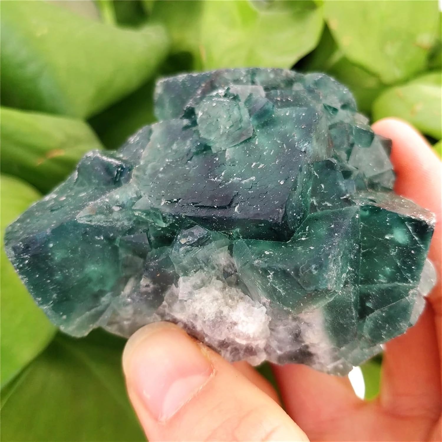 Crystal Stone Unpolished Green Fluorite Rough Rock Oblique Cube Cluster Crystals Decor Ornaments (Size : 200g)
