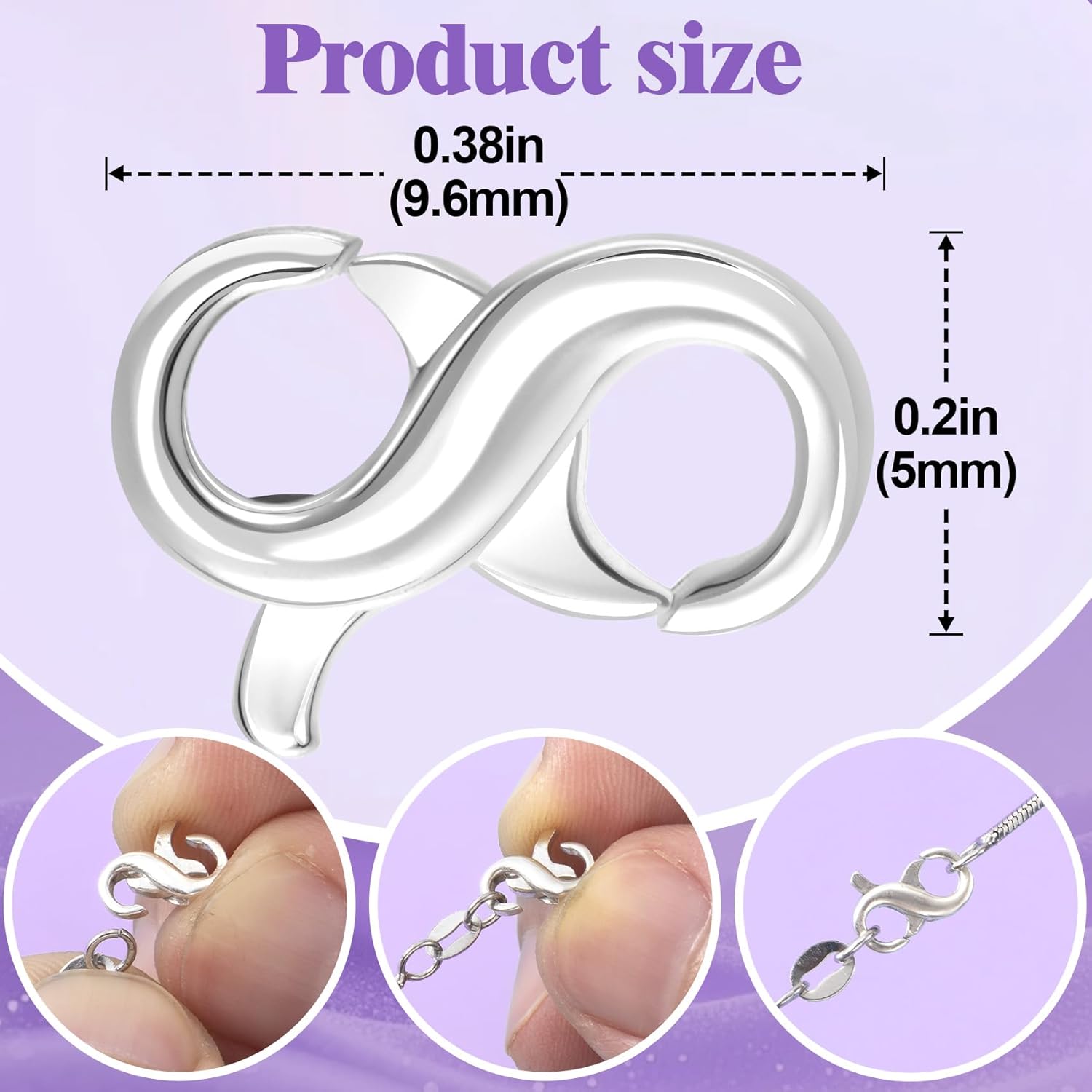 925 Sterling Silver Lobster Claw Clasps, Double Opening Necklace Clasps and Closures, Mini Necklace Bracelet Anklet Extender Connector for Jewelry Making - Image 2