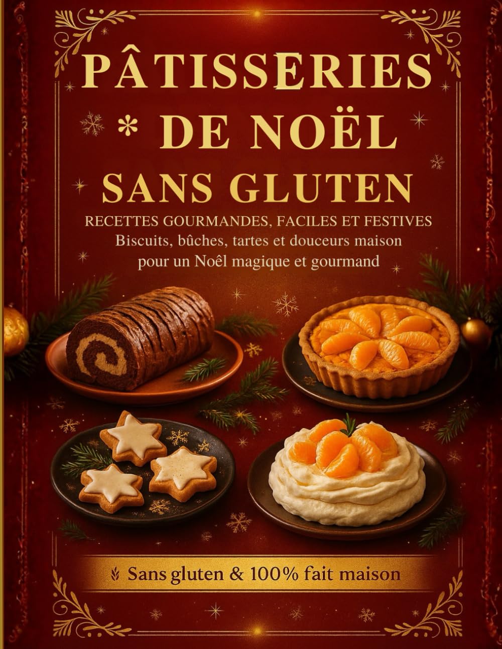 Pâtisseries de Noël Sans Gluten — Recettes Gourmandes, Faciles et Festives: 70 recettes de biscuits, sablés, bûches, tartes et douceurs maison — 100 % ... pour un Noël magique, chaleureux et gourmand