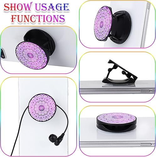 Miniatura 5 de Honoson 9 Piezas Soporte de Agarre para Teléfono Celular Soporte Plegable Colorido Autoadhesivo Anillo para Dedos de Sublimación para Teléfonos