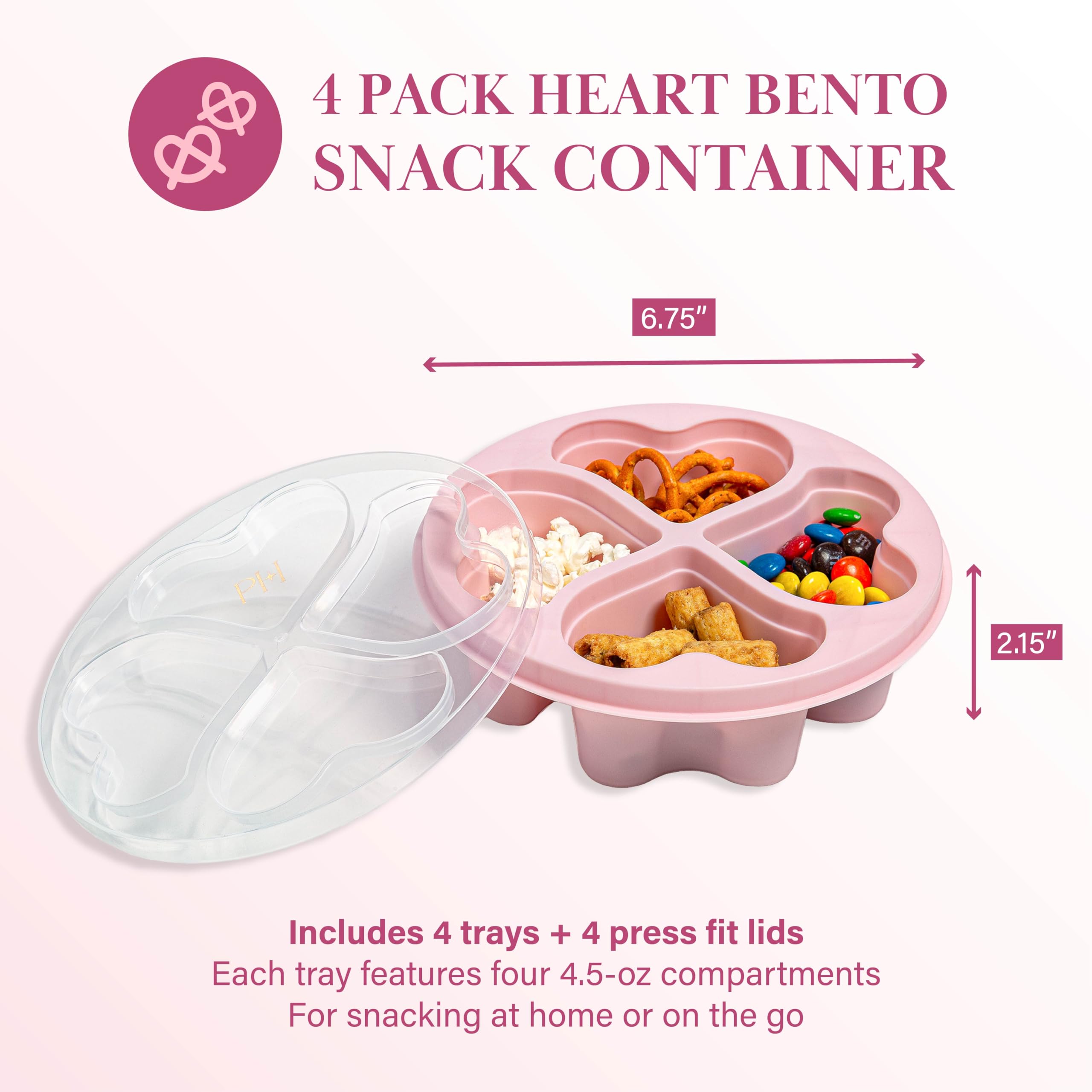 Amazon.com: Paris Hilton Stackable Bento Snack Container Set, 4