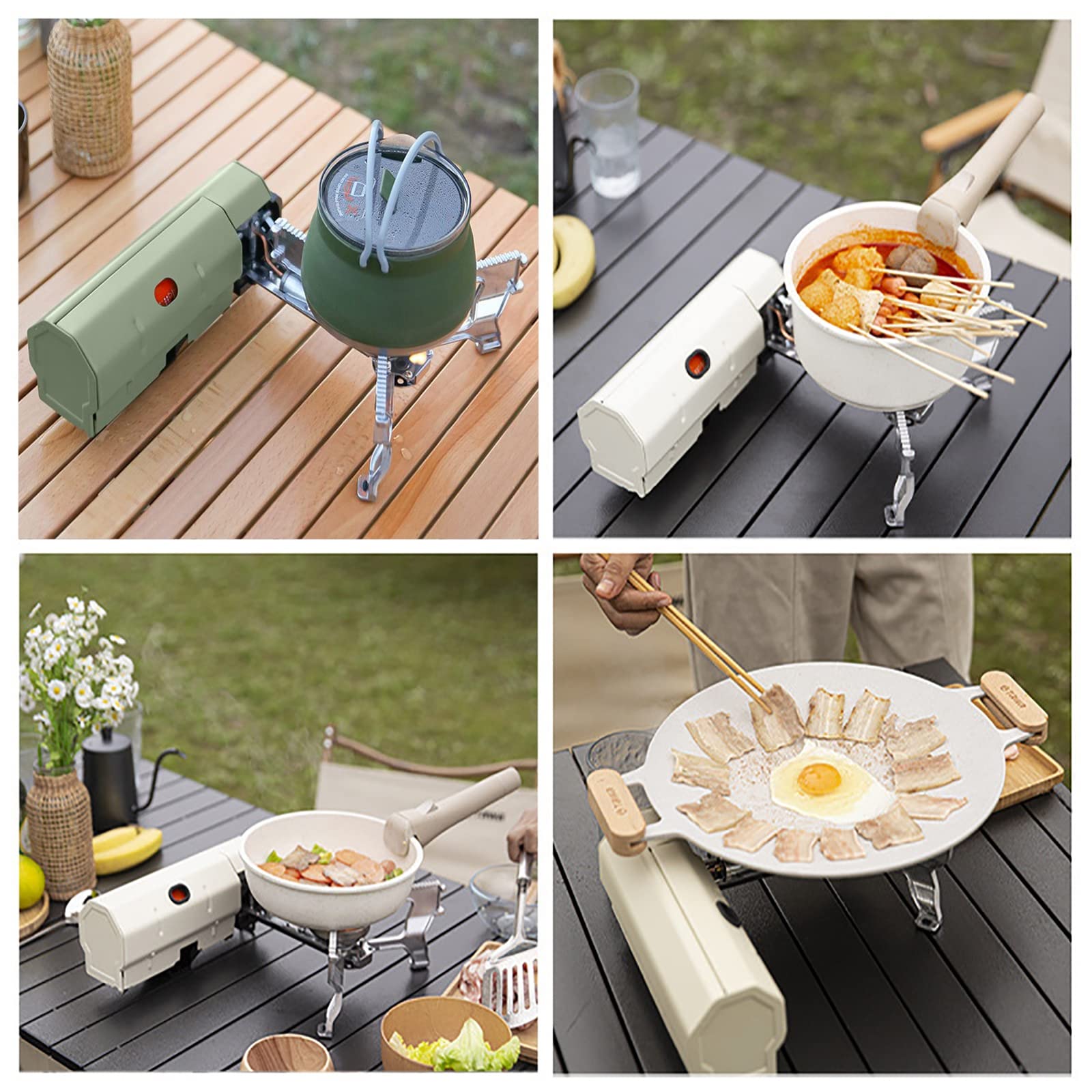 2600W Camping Gaskocher Ultralight Tragbar Outdoor Kompakt Gas Herd Campingkocher Mini Gaskocher Campingkocher für Camping Wandern Picknick Trekking BBQ