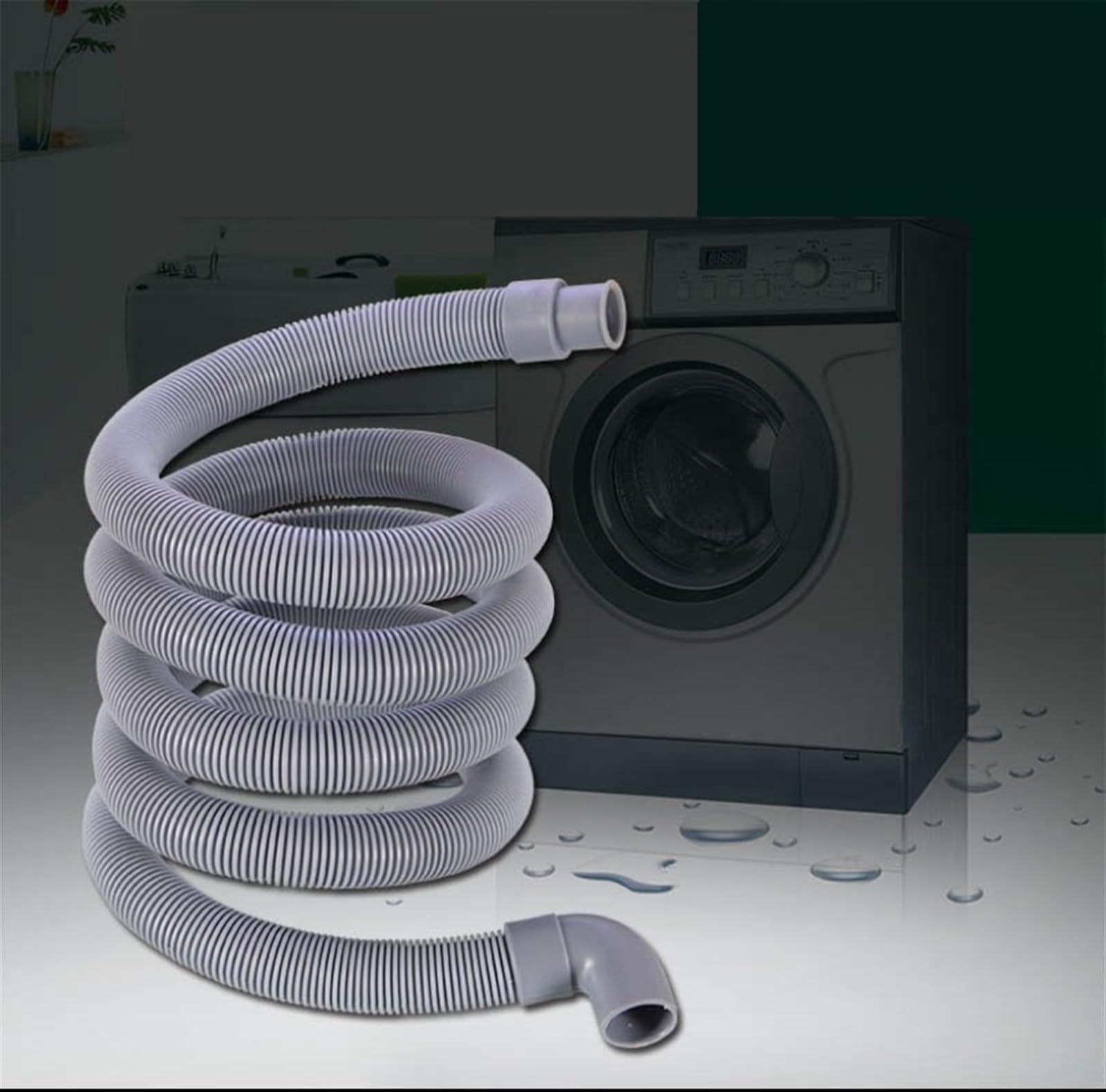 Ablaufschlauch-Verlängerungsrohr, Waschmaschinenschlauch, Sanitärschläuche, Waschmaschinen-Ablaufrohr, verlängerte Verlängerung, 1,5/2/3/4 Meter Abwasserschlauch (4 m gebogen)