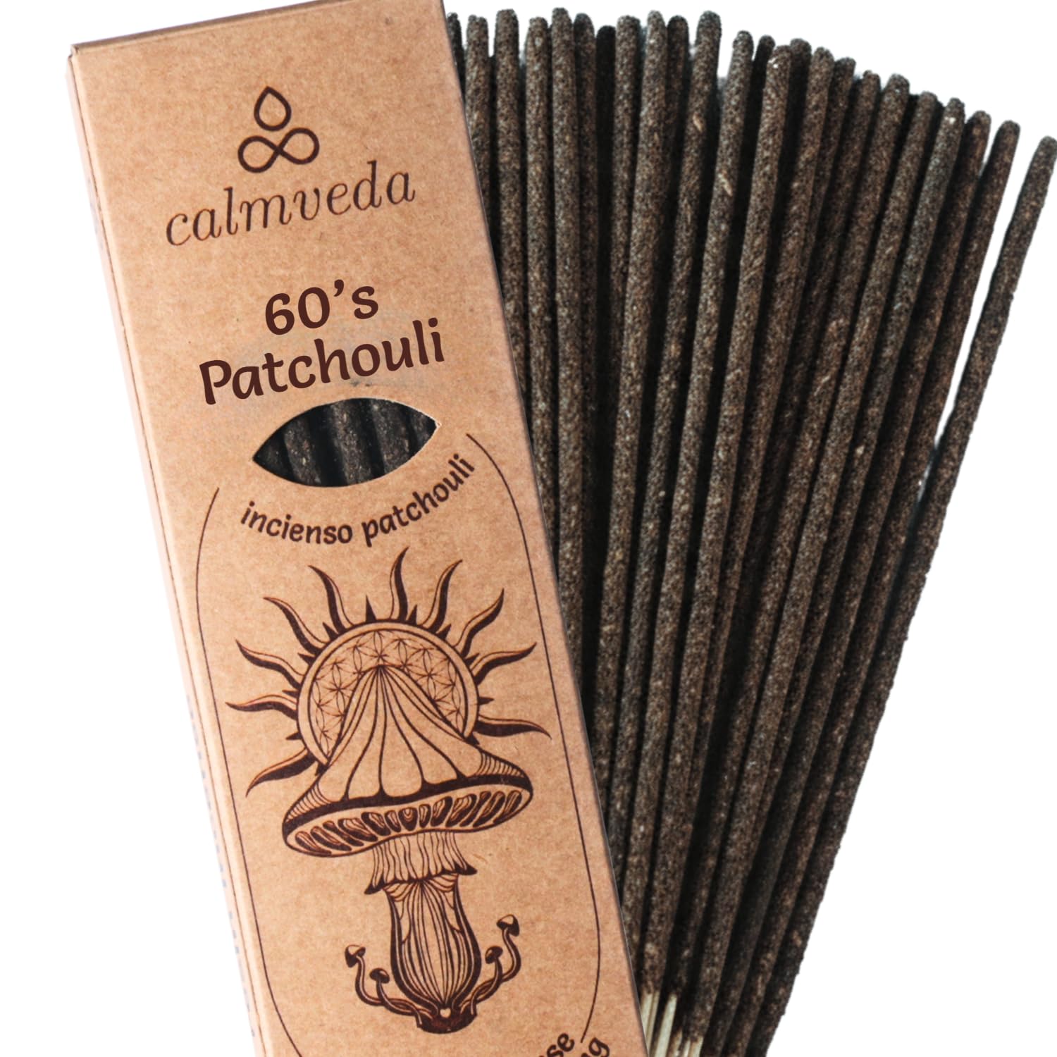 Authentic 60s Patchouli Incense Smudge - for Grounding Energy (24+ Sticks, 9 Inches) Thick Natural Incense Sticks made with Indonesian Patchouli | Healing Herbal Incense for Daily Smudging โ image 1