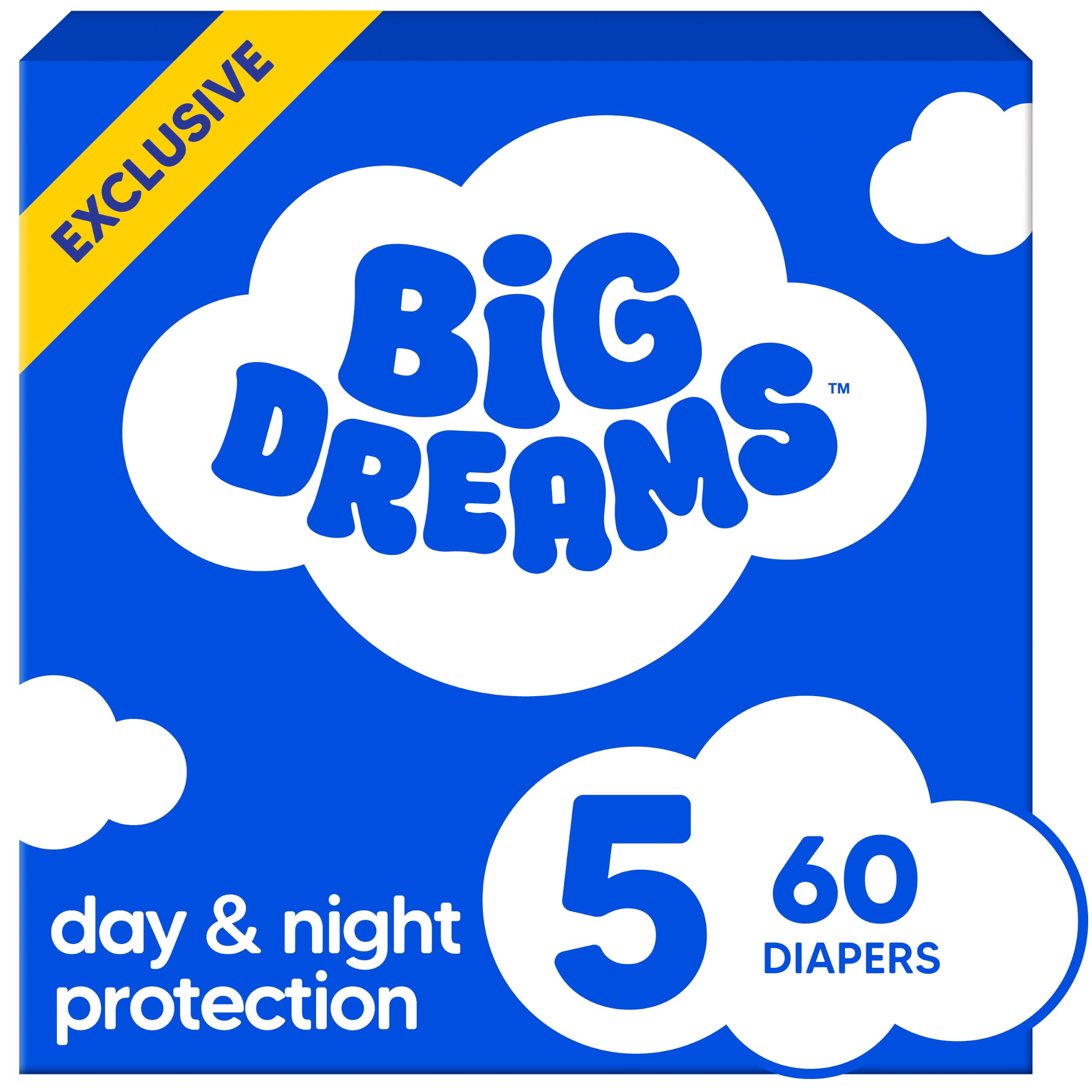 Big Dreams Baby Diapers, Size 5 (25-37 lbs), 60 Count | Ultra-Comfy Dreamy Feel, Wonder D…