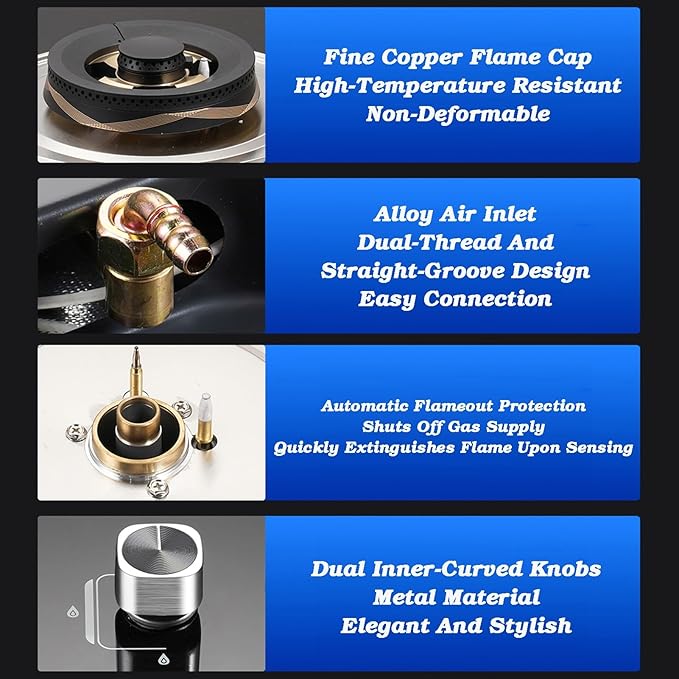 Estufa de Gas Portátil 2 Puestos 4.2kW con Protección de Apagado miniatura 3