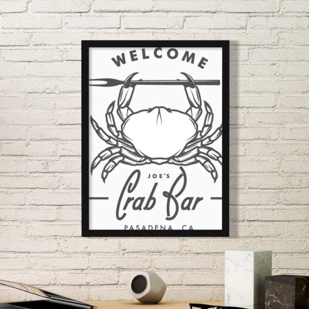 Cadre en bois noir et peinture de crabe marin le cadeau idéal pour décoration de maison