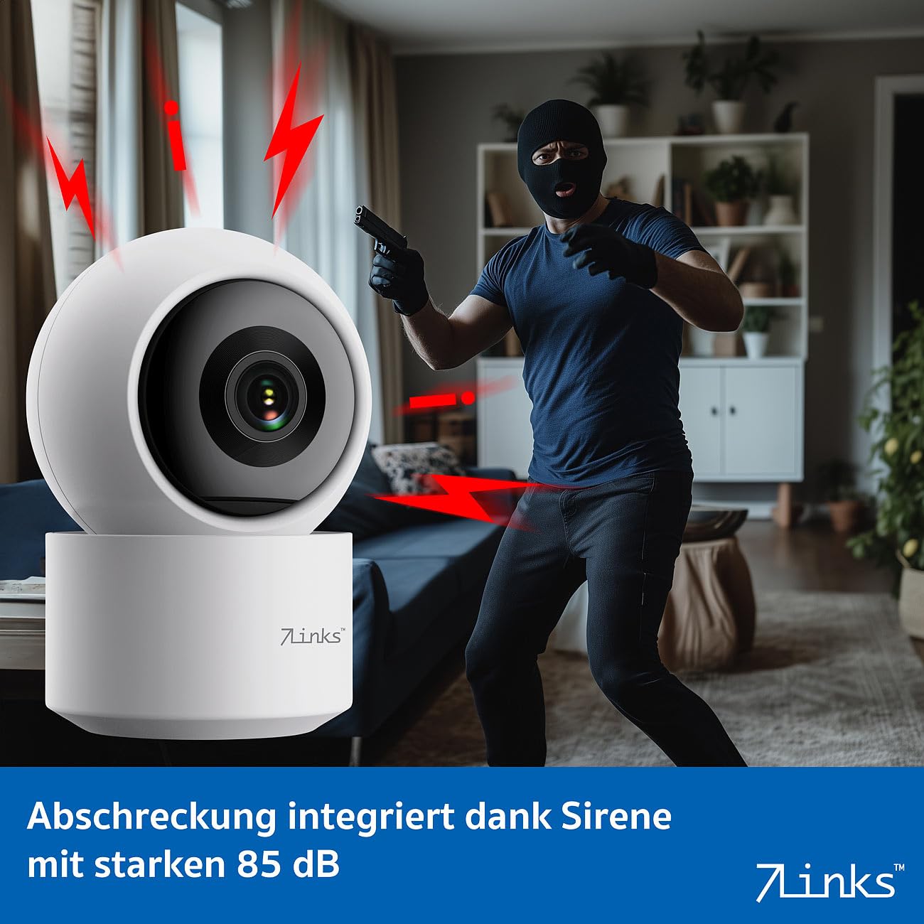 7links Überwachung Kamera innen: 2er-Set 2K-Pan-Tilt-Überwachungskamera, WLAN, Patrouillen-Funktion (Überwachung Kamera innen WLAN, Überwachungs-Kameras)