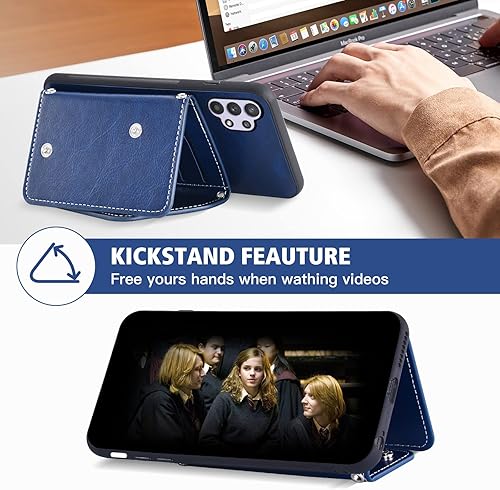 Miniatura 4 de Asuwish Funda para teléfono Samsung Galaxy A32 4G de 6.4 pulgadas con protector de pantalla de vidrio templado y soporte para tarjeta de crédito,