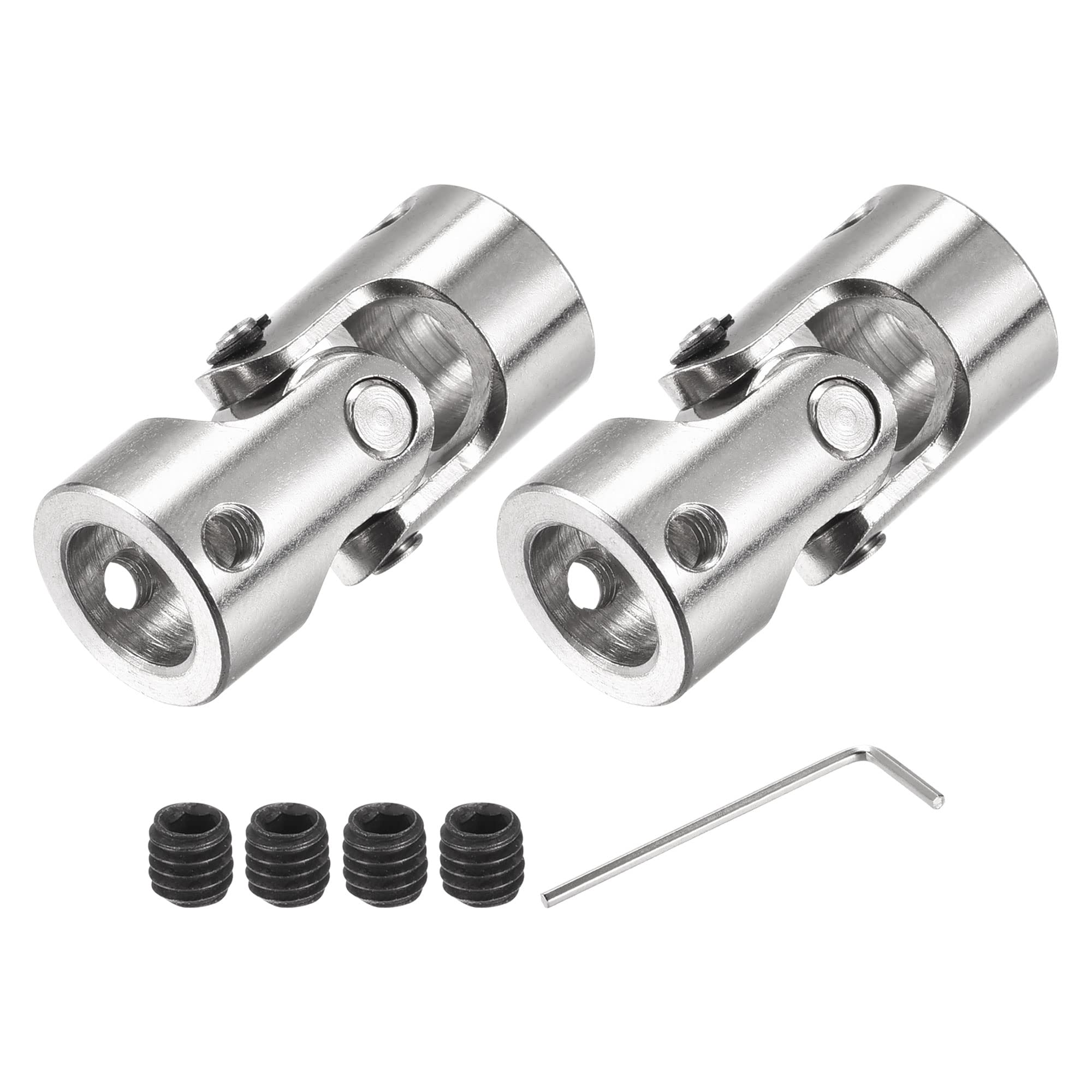 sourcing map 10mm à 10mm Diamètre Interne Rotatif Joint universel Arbre Accouplement L35 x D16 avec Vis et Clé pour RC Modèle Paquet 2