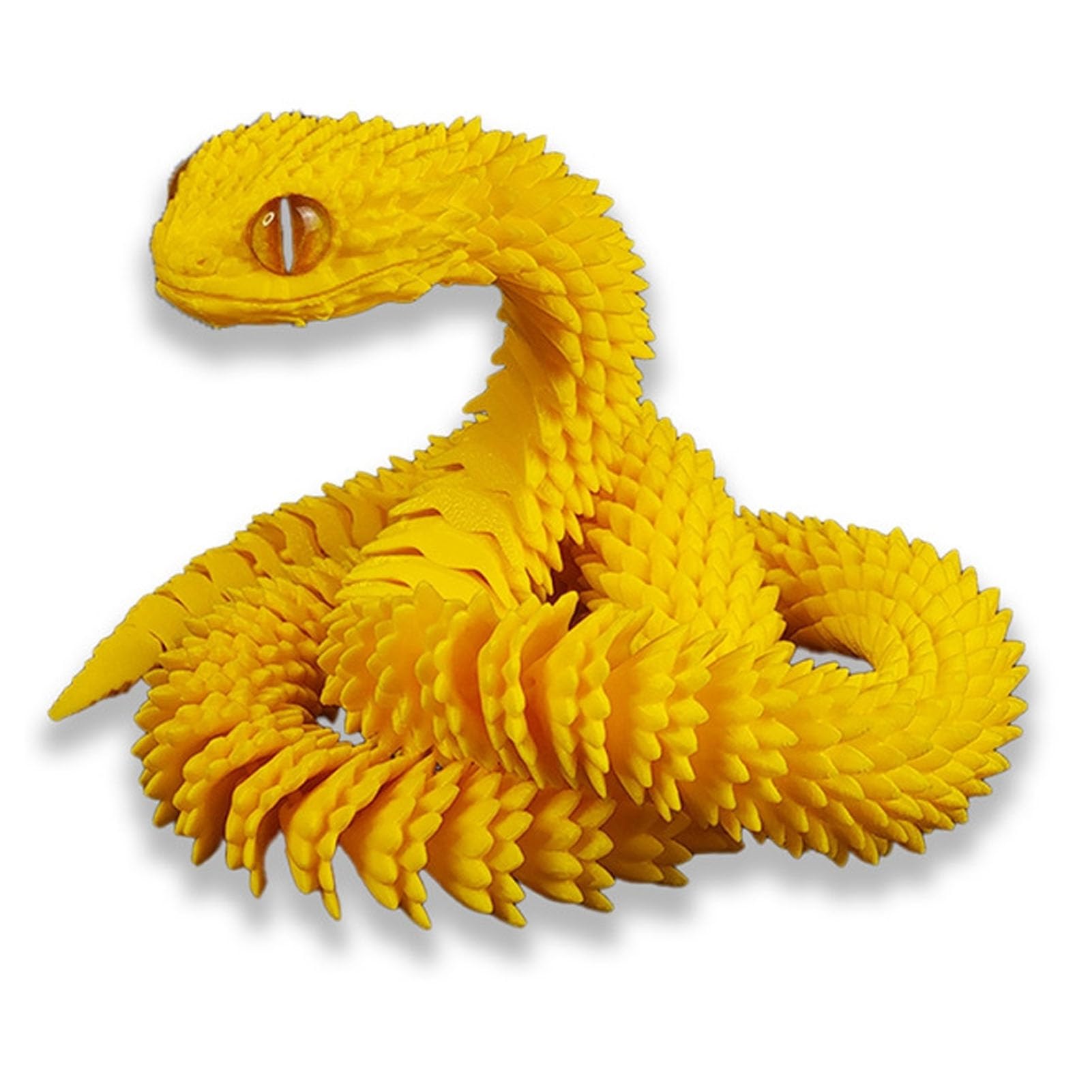 SpirWoRchlan 3D Printed Animals, 3D Printed Snake Fidget Toy, 3D Print Articulated Snake Animal Model, Fidget Mini Animals Toy Articular Mobility Toys for Adults and Kids Autisms/ADHDs Golden 60cm