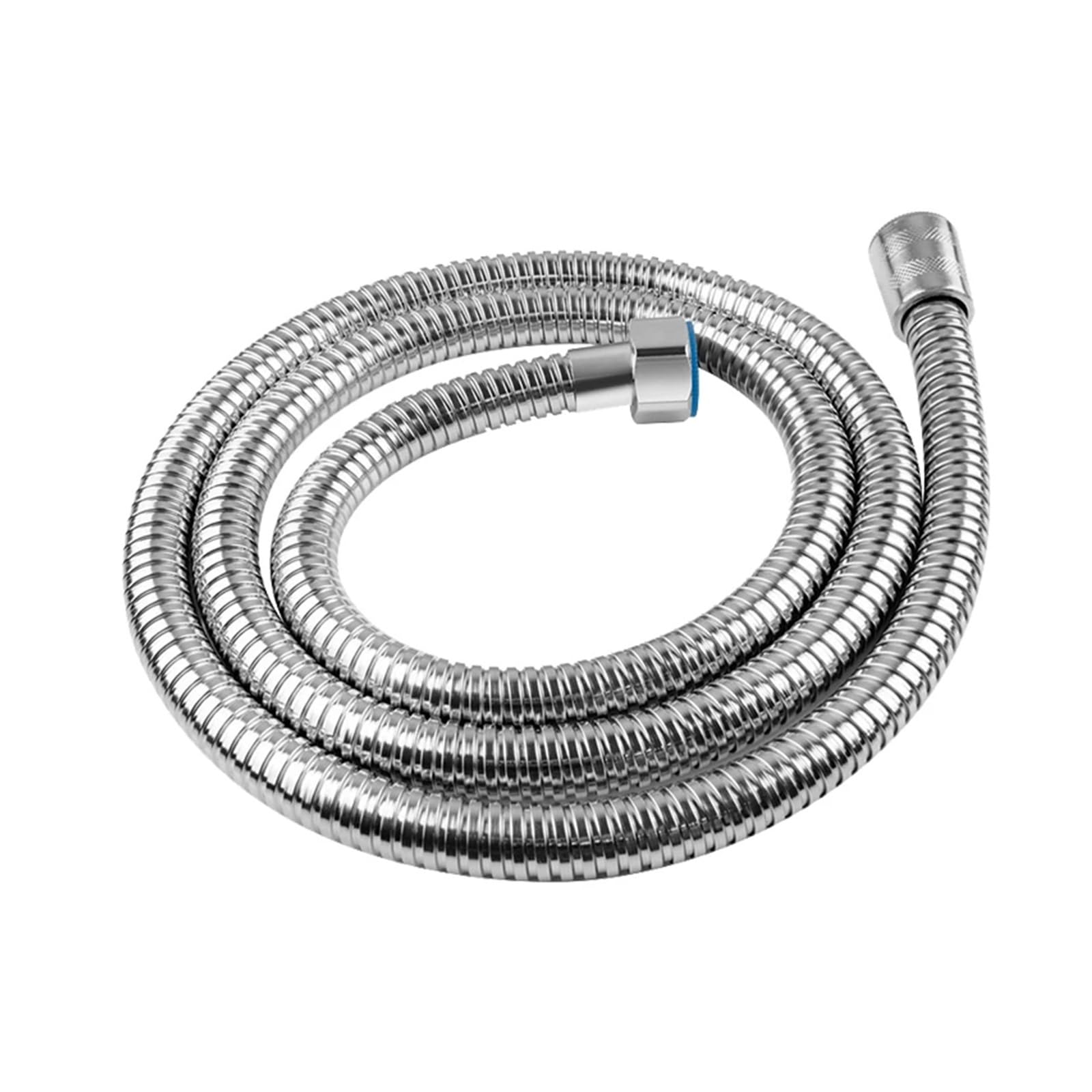 Manguera de ducha de acero inoxidable de 1,5 m, tubo flexible de fontanería de 1,27 cm, tubo elástico negro y plateado para accesorios de inodoro y baño