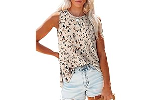 Womens Crewneck Tank Tops: Relaxed Fit for Casual Summer Style