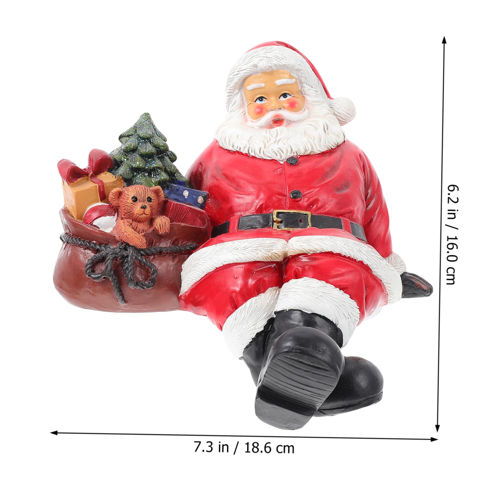 Garneck Statuetta di Babbo Natale in Resina Decorazione Natalizia di Babbo Natale Ornamento di Collezione