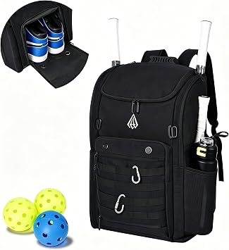Large Pickleball Bag Fits 6+ Paddles,38L Pickleball Backpack with Shoes Compartment & Wet/Dry Pocket 14 Pockets,Pickleball Gifts for Men Women