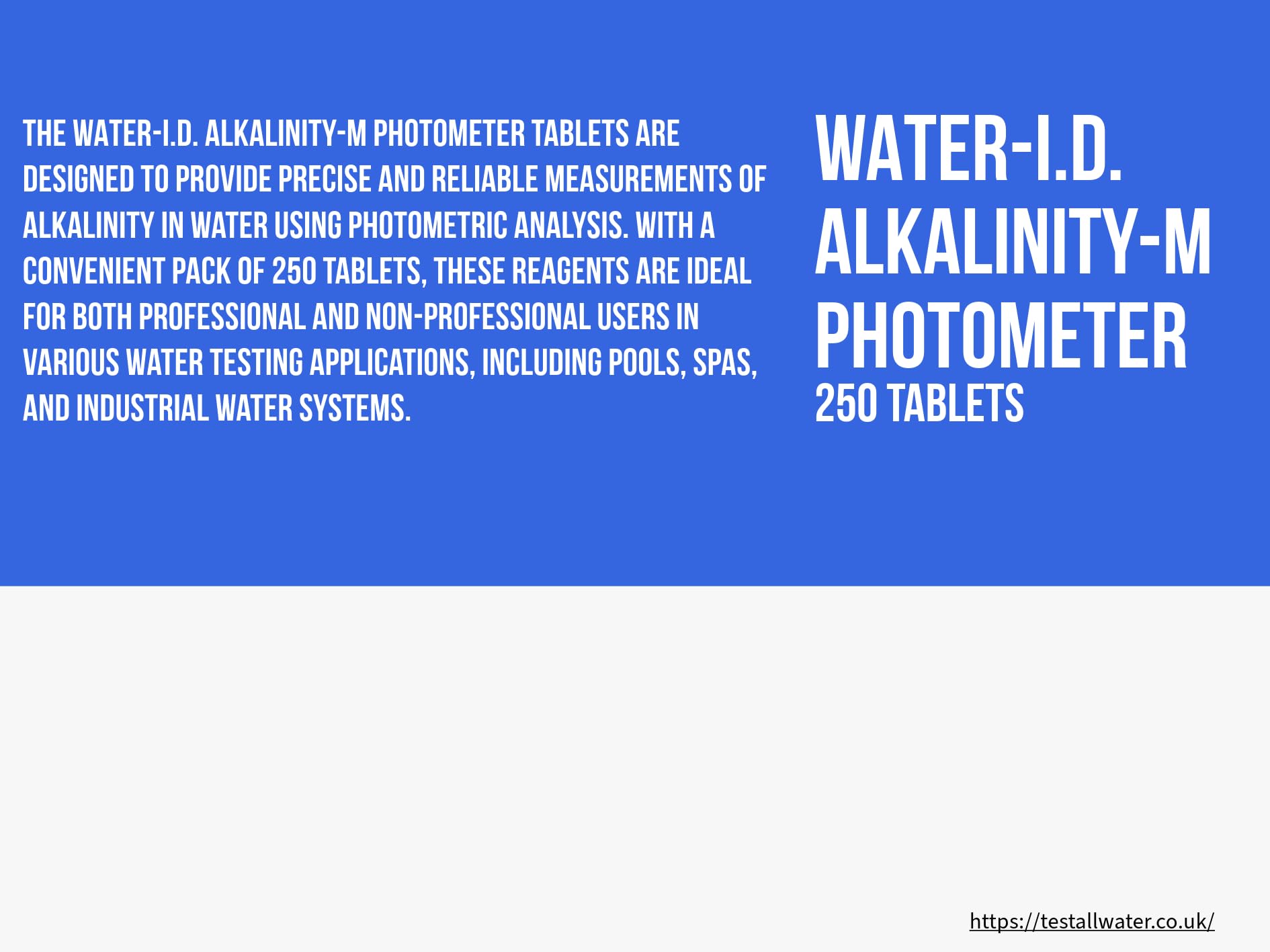 WATER-I.D. Alkalinity-M fotometro 250 compresse