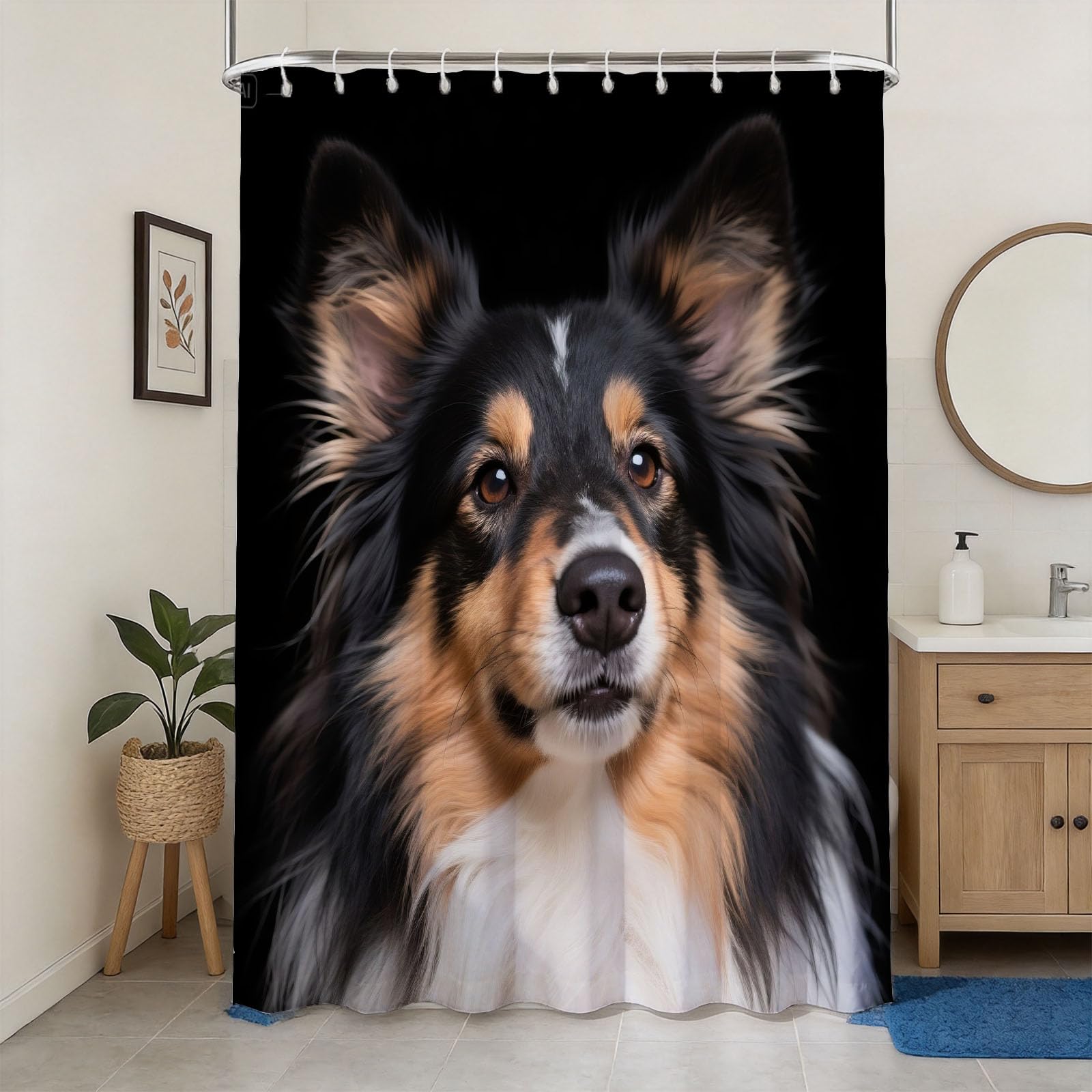 Rideau de douche 3D imprimé grand format pour baignoire et douche