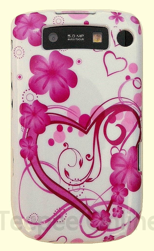 Teepee Online® HEART & FLOWERS CASE COVER for BLACKBERRY TORCH 9800