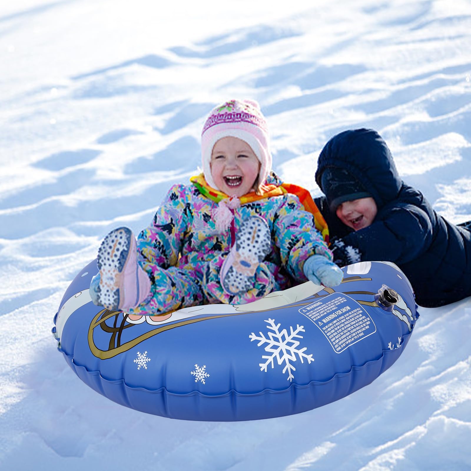 Trineo inflable de nieve Gukasxi Trineo para niños adultos con asas grueso para invierno patinaje esquí